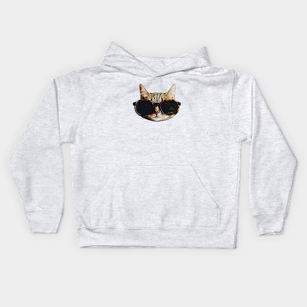 Cat - Cool Kitten with sunglasses Kids Hoodie by ElegantCat